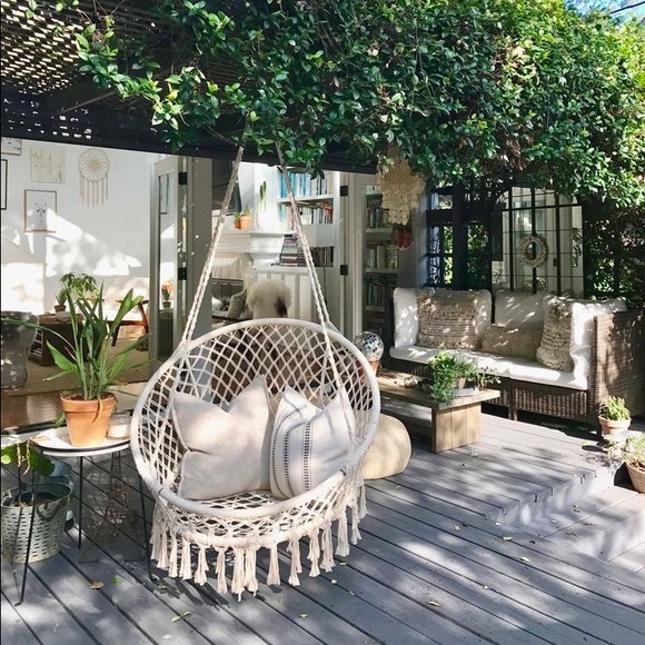 💗Macramé hanging chair woven boho indoor outdoor - Picture 2 of 8